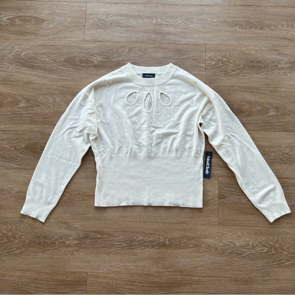 NWT ModCloth white cutout sweater